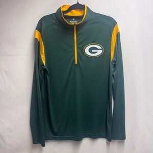 Mens Fanatics Green Bay Packers Pullover Quarter Zip Long‎ Sleeve